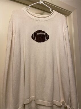 Cream Football Knit Women's Sweater
